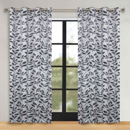 Leaves Room Darkening Washable Blackout Curtain Panels. Set of 2