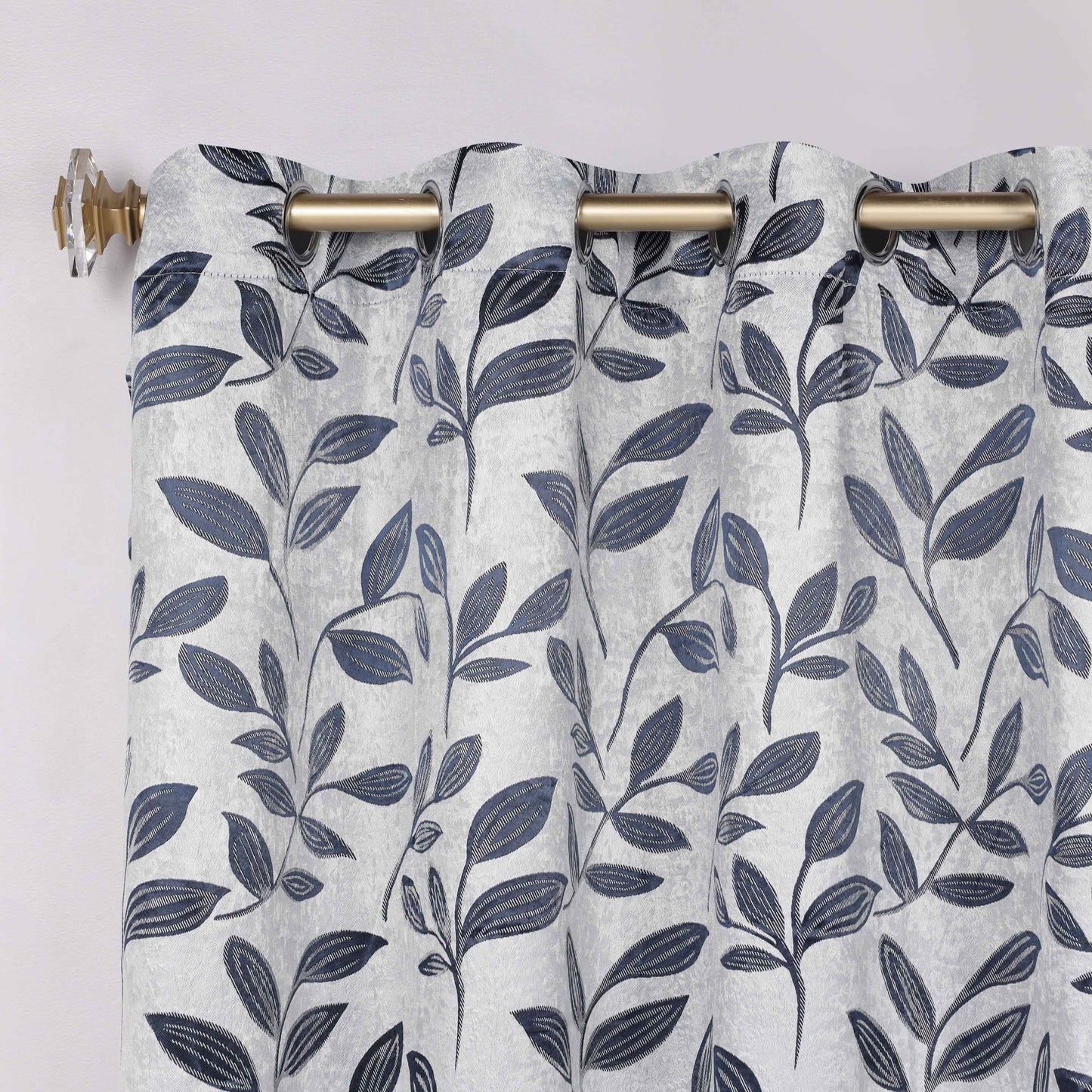 Leaves Room Darkening Washable Blackout Curtain Panels. Set of 2