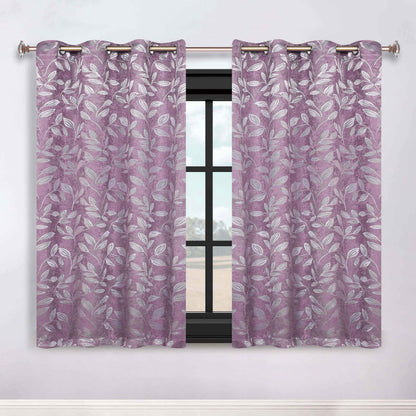 Leaves Room Darkening Washable Blackout Curtain Panels. Set of 2
