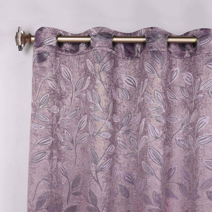 Leaves Room Darkening Washable Blackout Curtain Panels. Set of 2