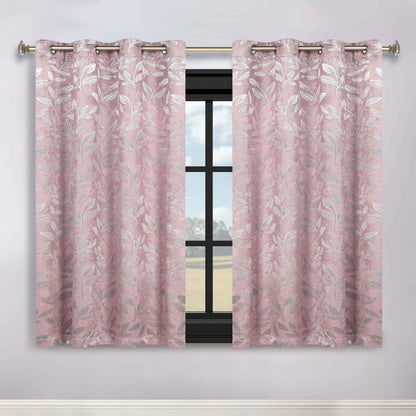 Leaves Room Darkening Washable Blackout Curtain Panels. Set of 2