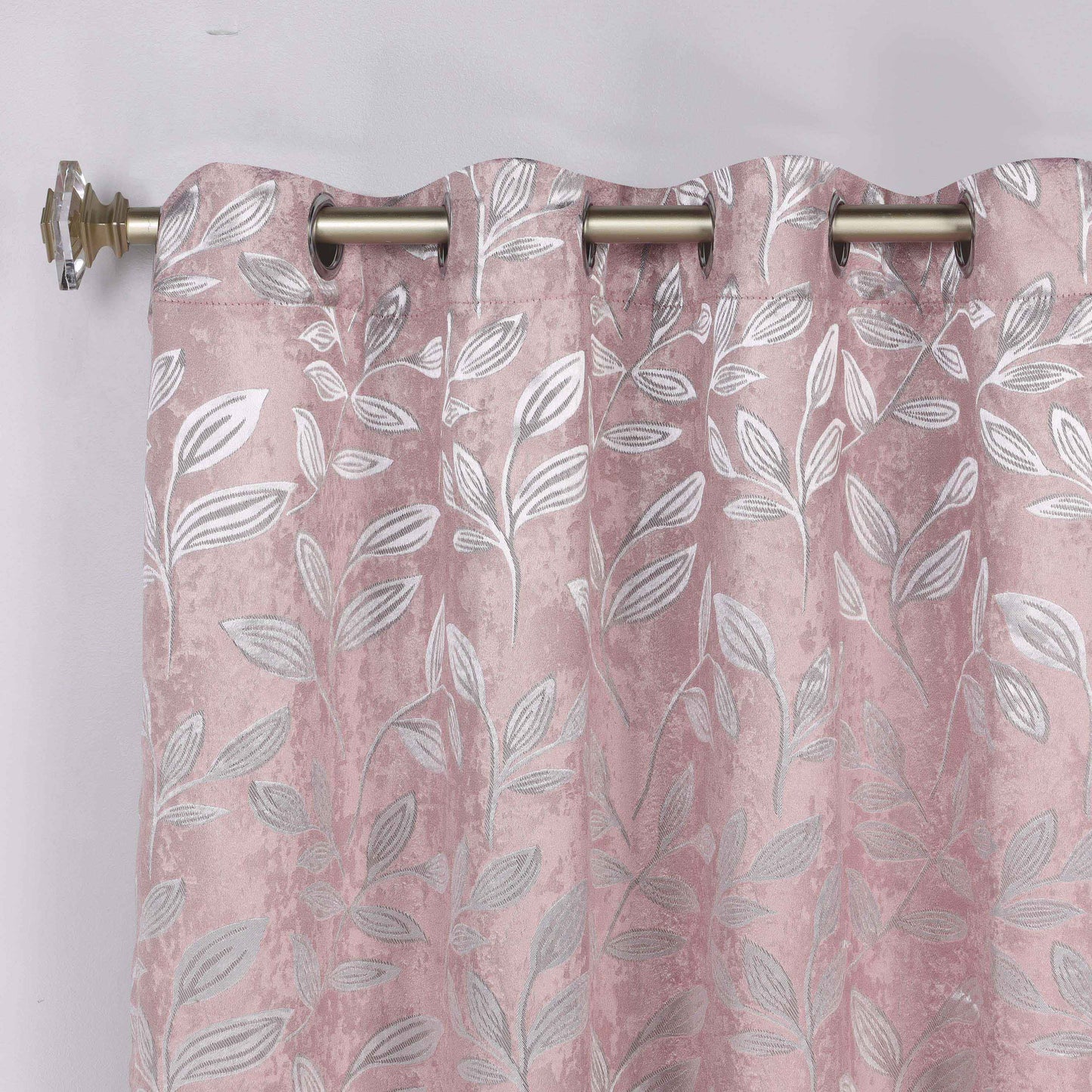Leaves Room Darkening Washable Blackout Curtain Panels. Set of 2