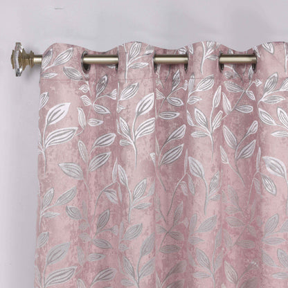 Leaves Room Darkening Washable Blackout Curtain Panels. Set of 2