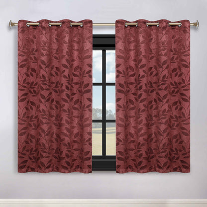 Leaves Room Darkening Washable Blackout Curtain Panels. Set of 2