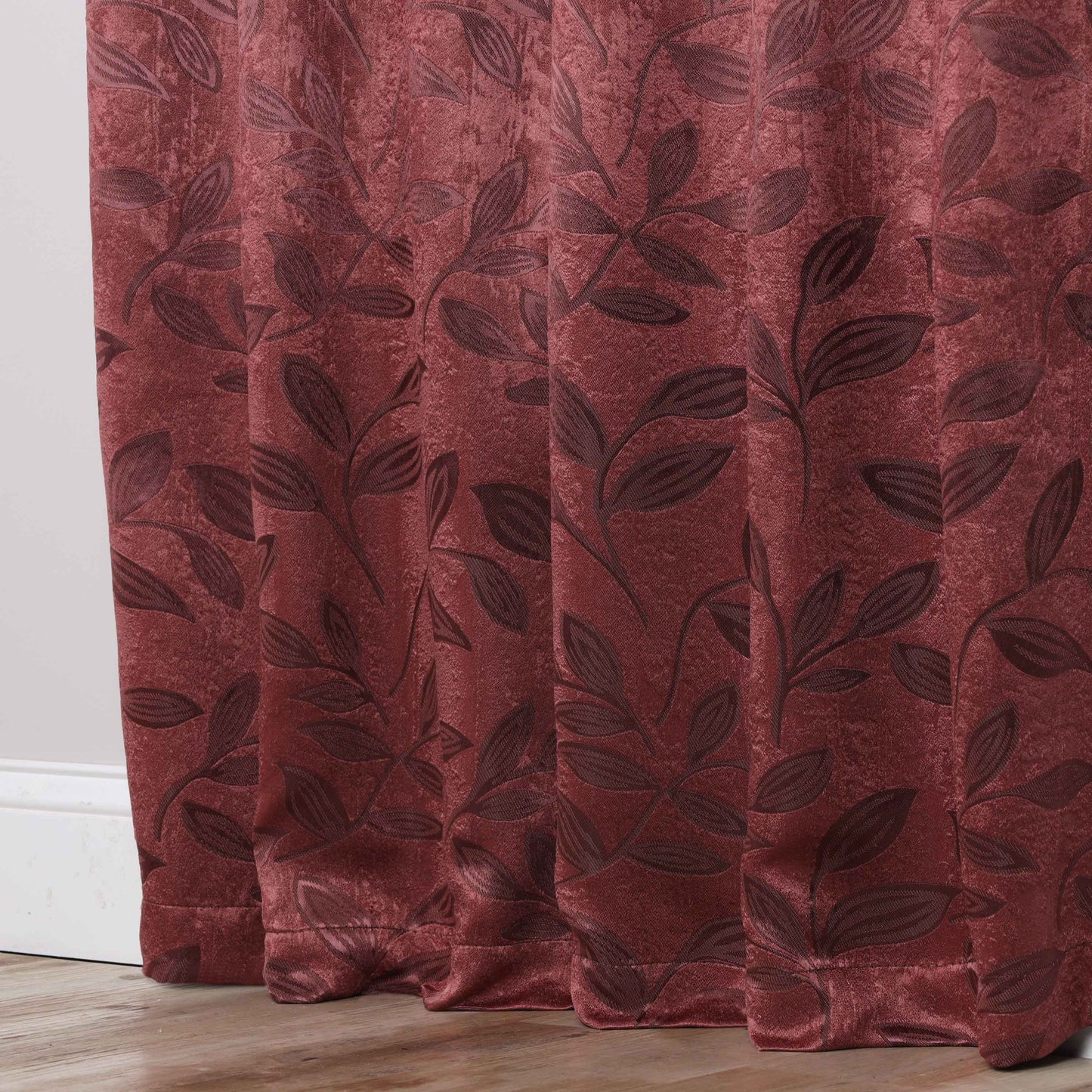 Leaves Room Darkening Washable Blackout Curtain Panels. Set of 2