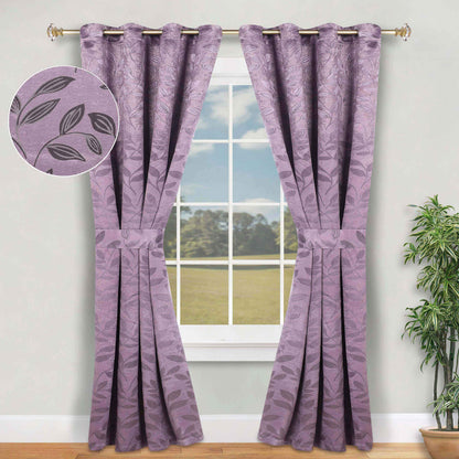 Leaves Room Darkening Washable Blackout Curtain Panels. Set of 2