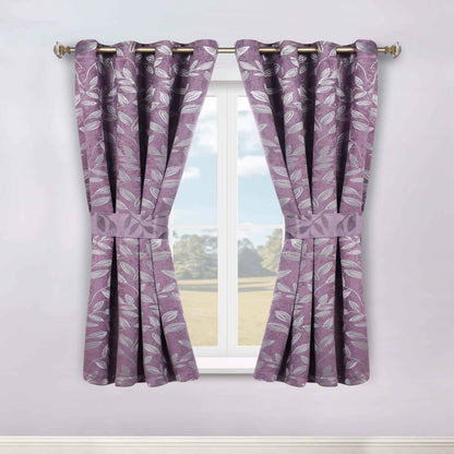 Leaves Room Darkening Washable Blackout Curtain Panels. Set of 2