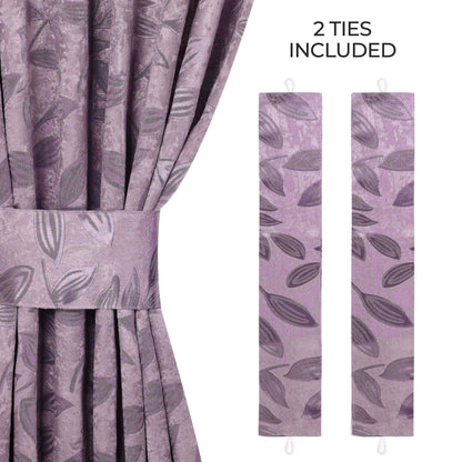 Leaves Room Darkening Washable Blackout Curtain Panels. Set of 2