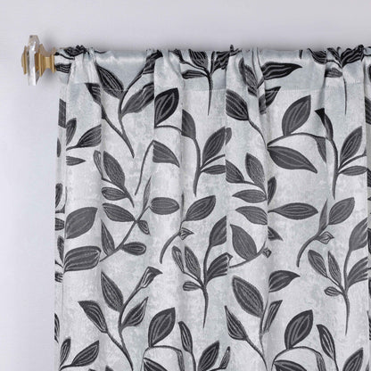 Leaves Washable Room Darkening Blackout Curtain Panels. Set of 2