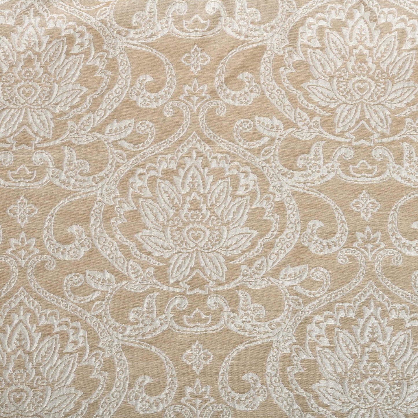 Lotus Jacquard Floral Damask Semi Sheer Curtain Panel Set