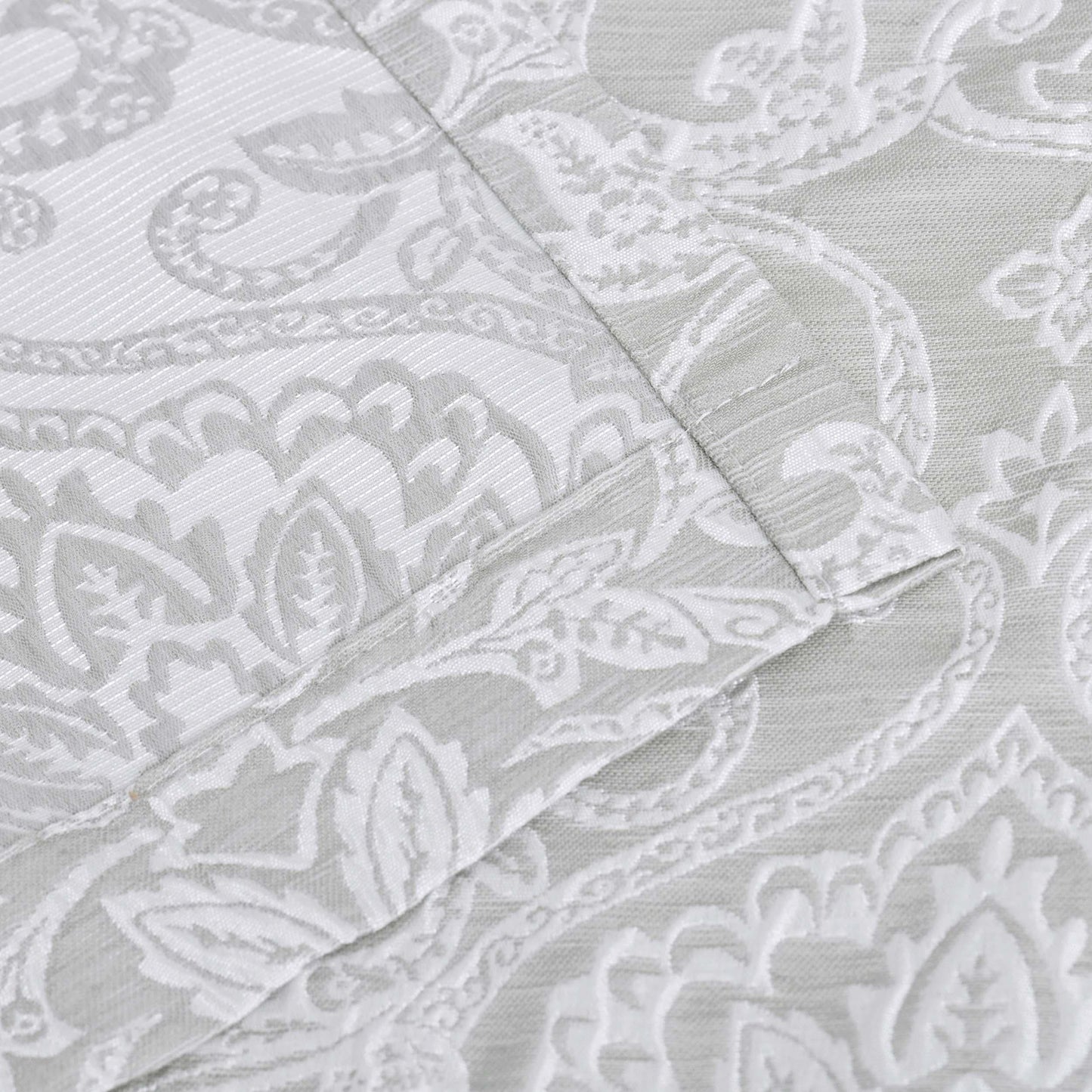 Lotus Jacquard Floral Damask Semi Sheer Curtain Panel Set