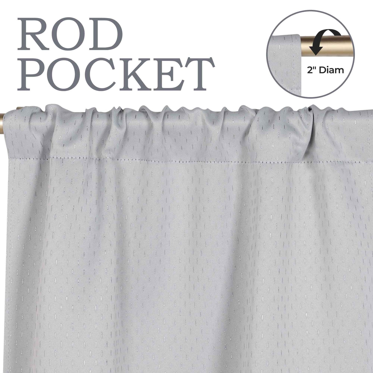 Modern Shimmer Washable Room Darkening Blackout Curtains. Set of 2