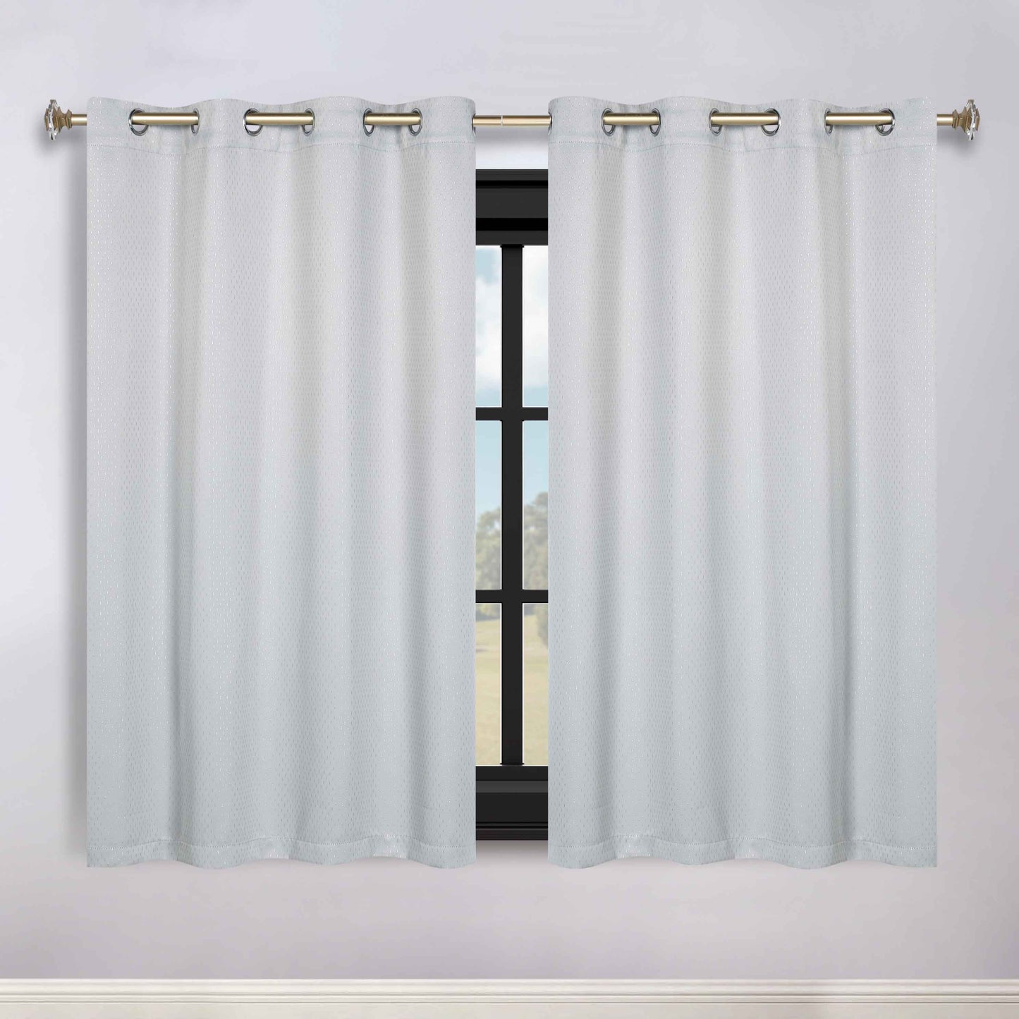 Modern Shimmer Washable Room Darkening Blackout Curtains. Set of 2