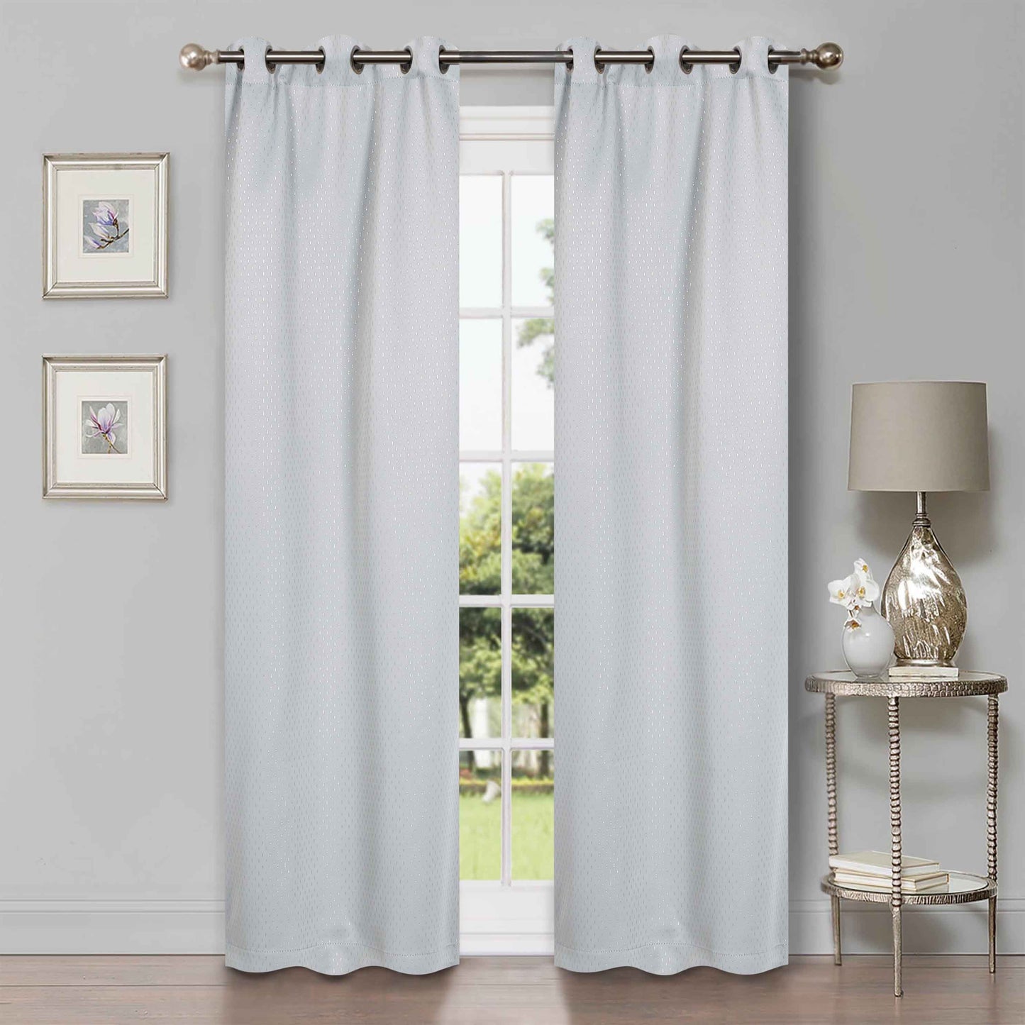 Modern Shimmer Washable Room Darkening Blackout Curtains. Set of 2