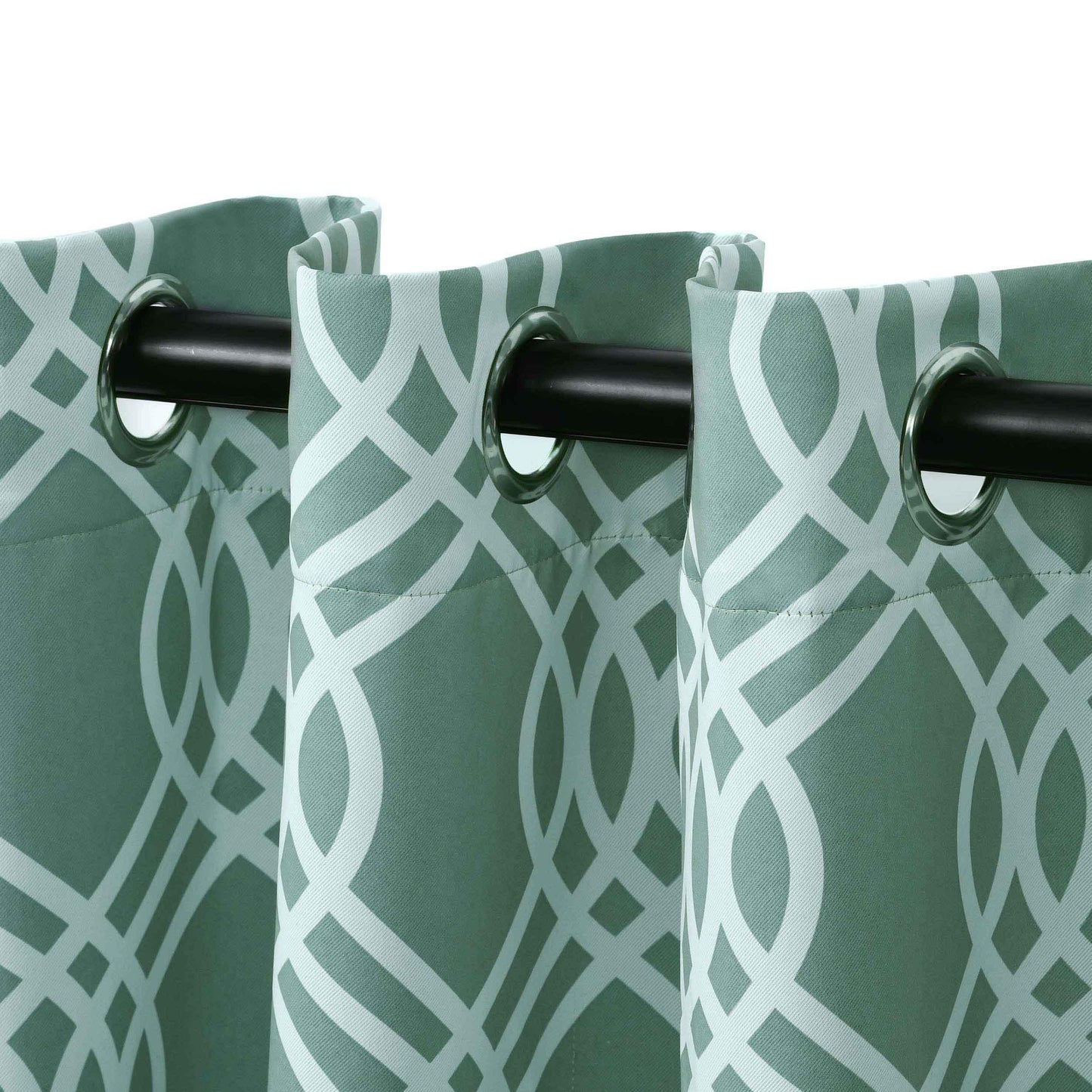 Ribbon Trellis Washable Room Darkening Blackout Curtains. Set of 2