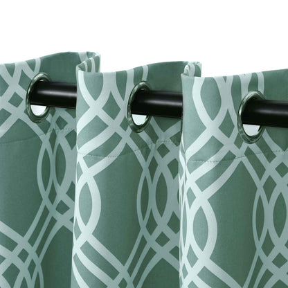 Ribbon Trellis Washable Room Darkening Blackout Curtains. Set of 2