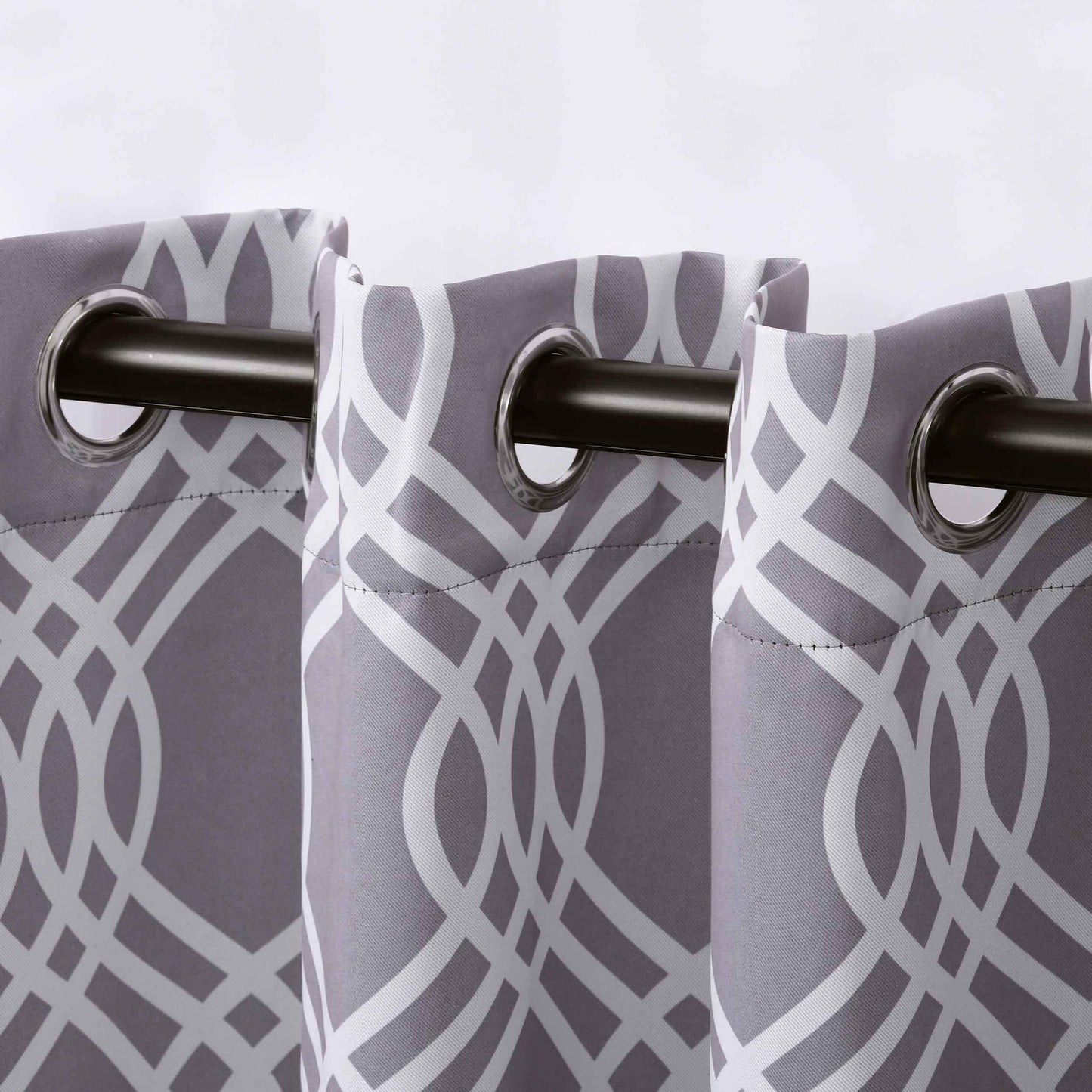 Ribbon Trellis Washable Room Darkening Blackout Curtains. Set of 2