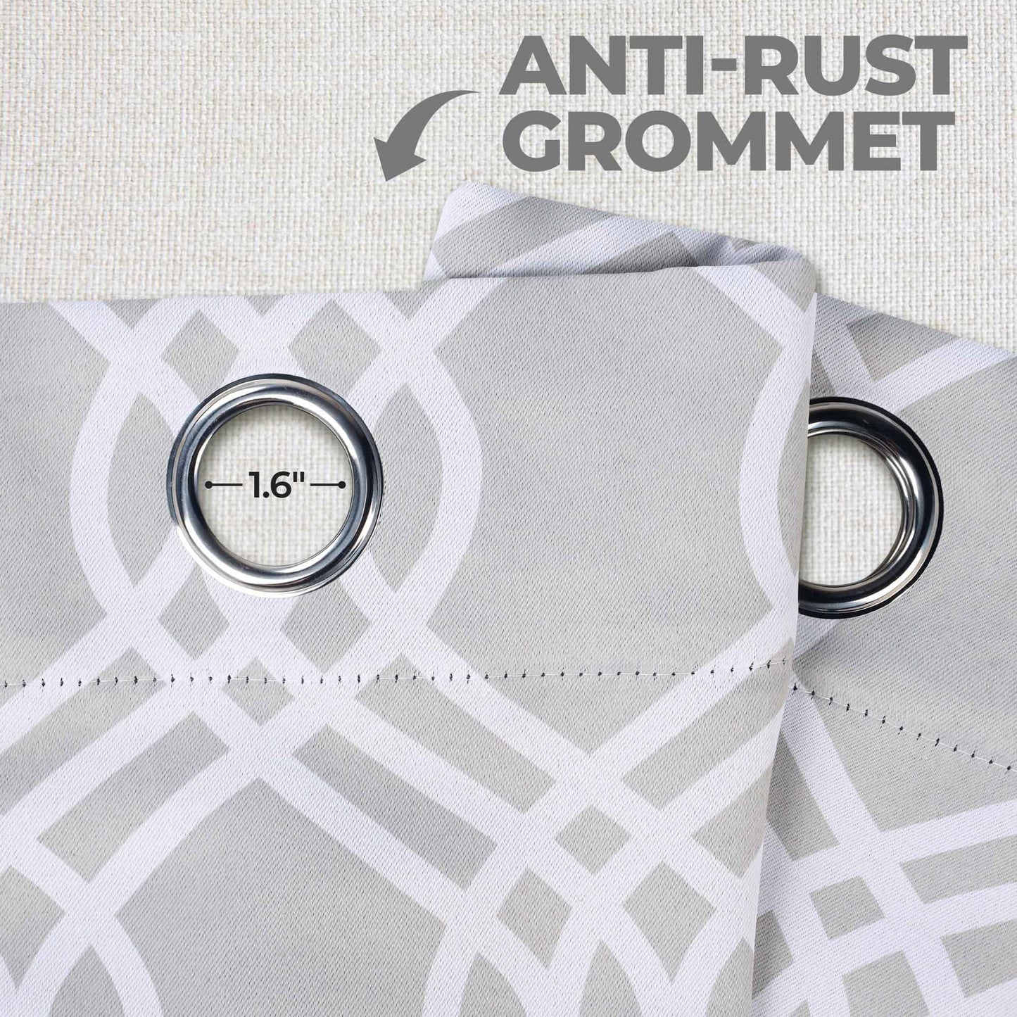 Ribbon Trellis Washable Room Darkening Blackout Curtains. Set of 2