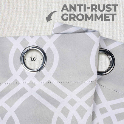 Ribbon Trellis Washable Room Darkening Blackout Curtains. Set of 2