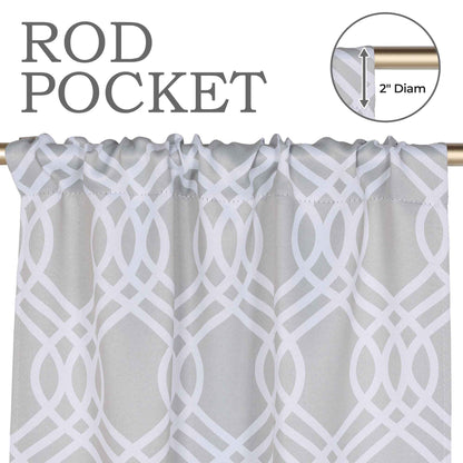 Ribbon Trellis Washable Room Darkening Blackout Curtains. Set of 2