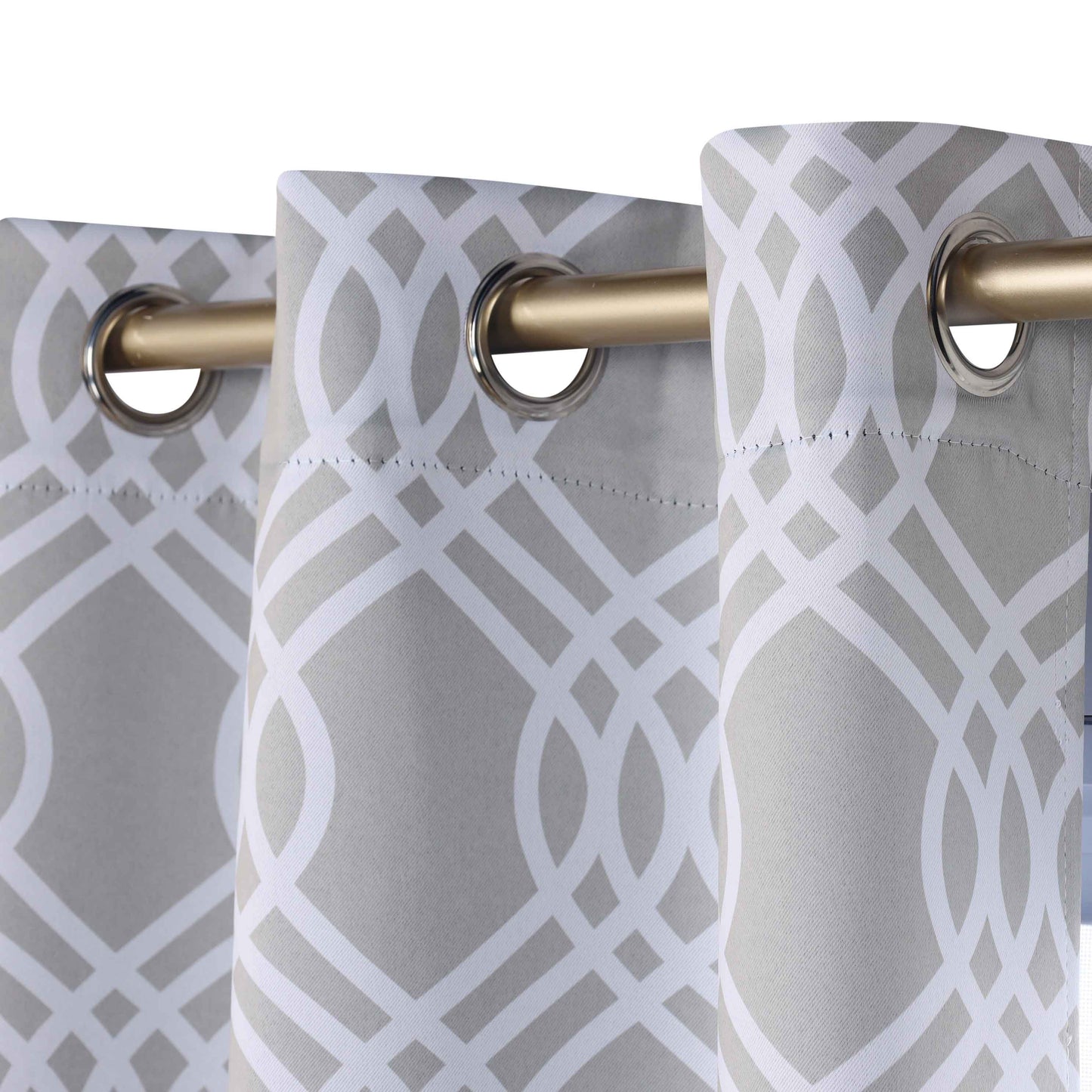 Ribbon Trellis Washable Room Darkening Blackout Curtains. Set of 2