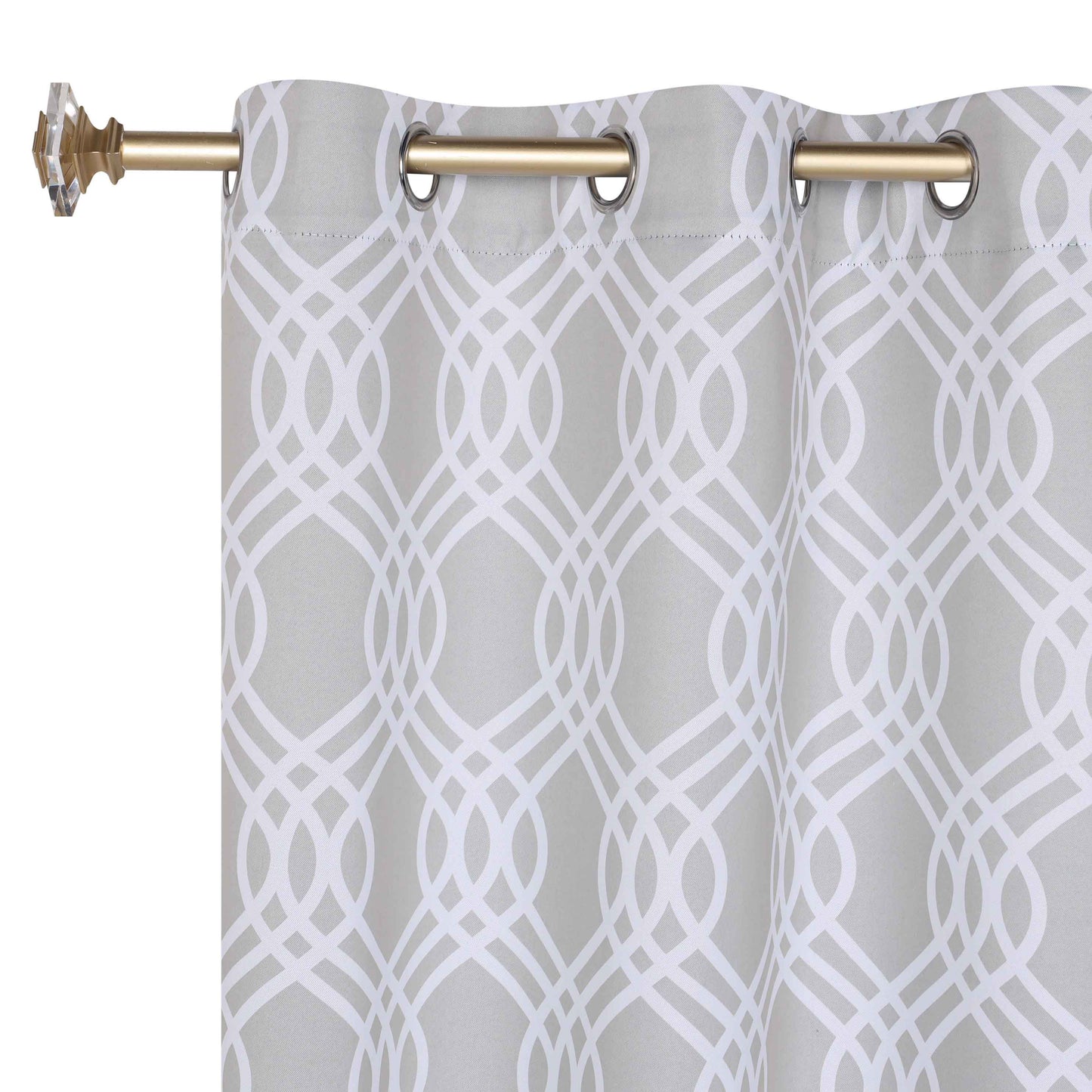 Ribbon Trellis Washable Room Darkening Blackout Curtains. Set of 2