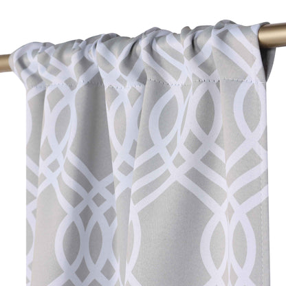 Ribbon Trellis Washable Room Darkening Blackout Curtains. Set of 2