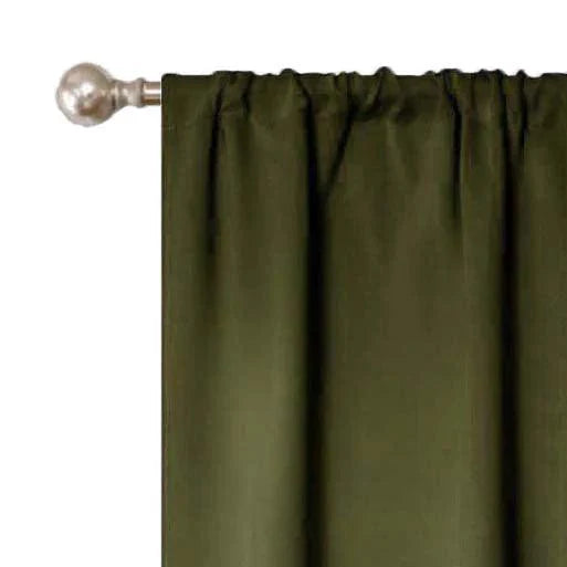Rod Pocket Room Darkening Solid Blackout Curtains. Set of 2