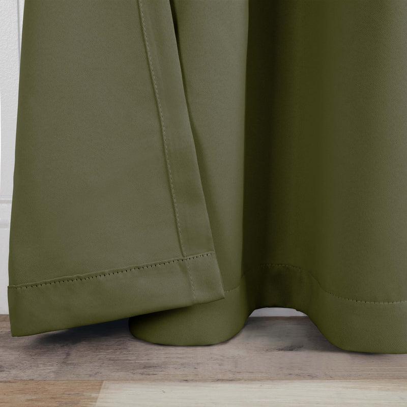 Rod Pocket Room Darkening Solid Blackout Curtains. Set of 2