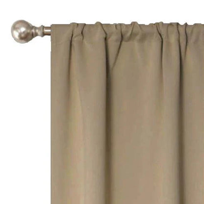 Rod Pocket Room Darkening Solid Blackout Curtains. Set of 2