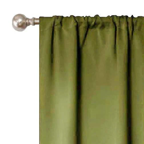 Rod Pocket Room Darkening Solid Blackout Curtains. Set of 2