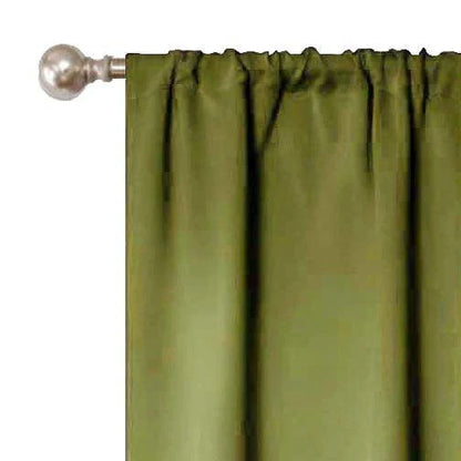 Rod Pocket Room Darkening Solid Blackout Curtains. Set of 2