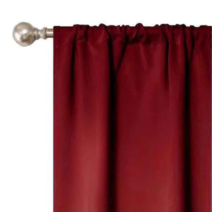 Rod Pocket Room Darkening Solid Blackout Curtains. Set of 2