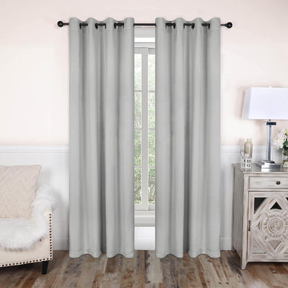Rod Pocket Room Darkening Solid Blackout Curtains. Set of 2