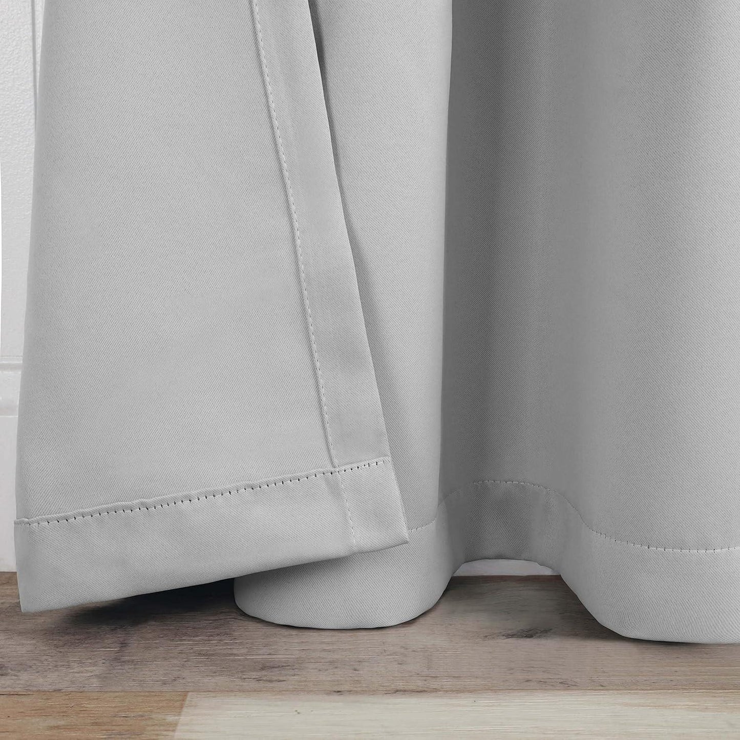 Rod Pocket Room Darkening Solid Blackout Curtains. Set of 2