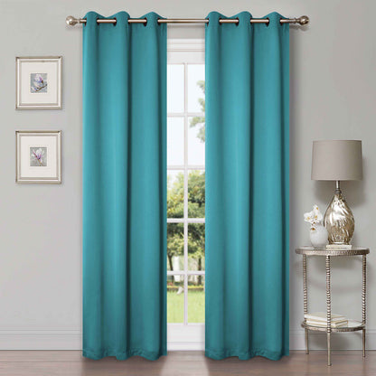 Rod Pocket Room Darkening Solid Blackout Curtains. Set of 2