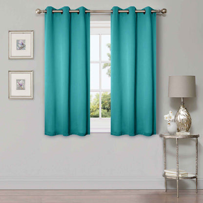 Rod Pocket Room Darkening Solid Blackout Curtains. Set of 2