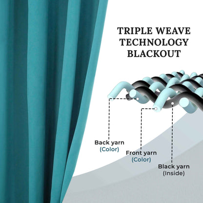 Solid Machine Washable Room Darkening Blackout Curtains. Set of 2