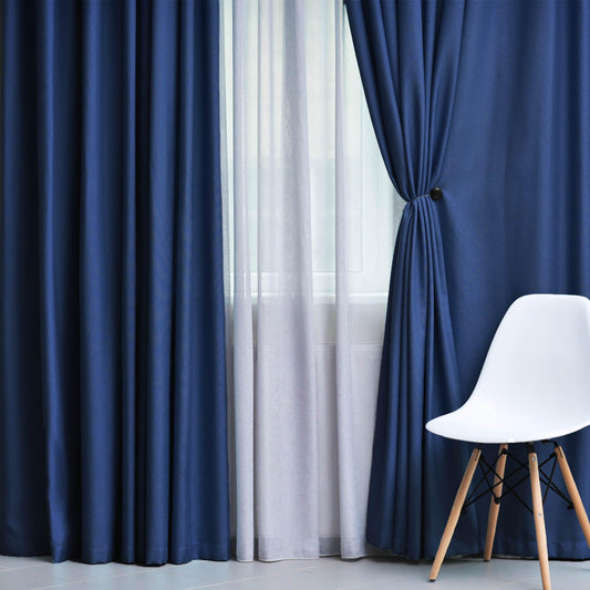 Solid Machine Washable Room Darkening Blackout Curtains. Set of 2