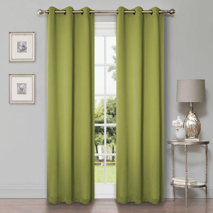 Solid Machine Washable Room Darkening Blackout Curtains. Set of 2
