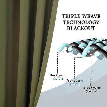 Solid Machine Washable Room Darkening Blackout Curtains. Set of 2