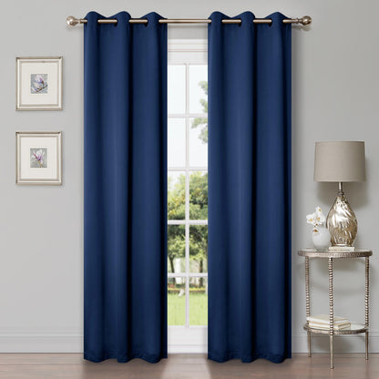 Solid Machine Washable Room Darkening Blackout Curtains. Set of 2