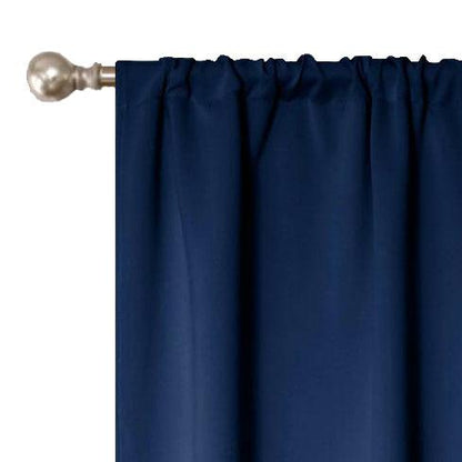 Solid Machine Washable Room Darkening Blackout Curtains. Set of 2