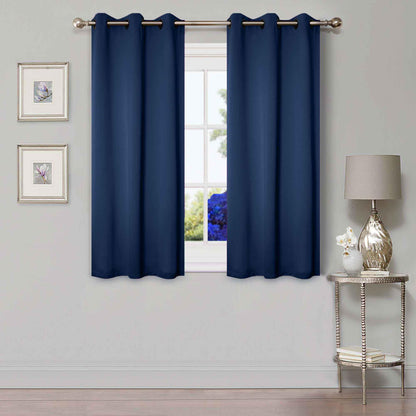 Solid Machine Washable Room Darkening Blackout Curtains. Set of 2