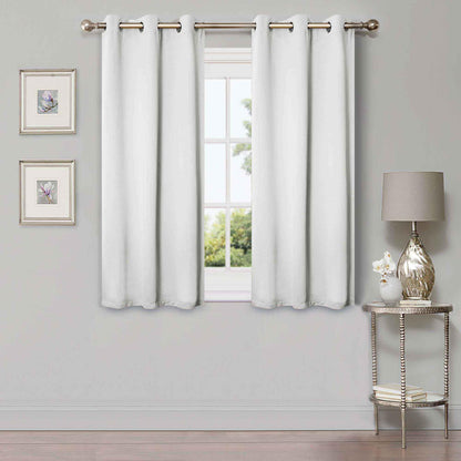 Solid Machine Washable Room Darkening Blackout Curtains. Set of 2