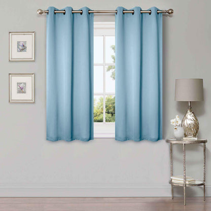 Solid Machine Washable Room Darkening Blackout Curtains. Set of 2