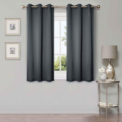 Solid Machine Washable Room Darkening Blackout Curtains. Set of 2