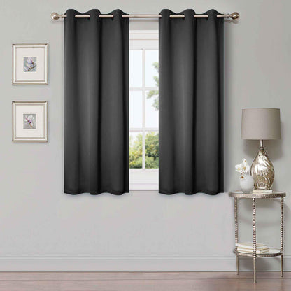 Solid Machine Washable Room Darkening Blackout Curtains. Set of 2