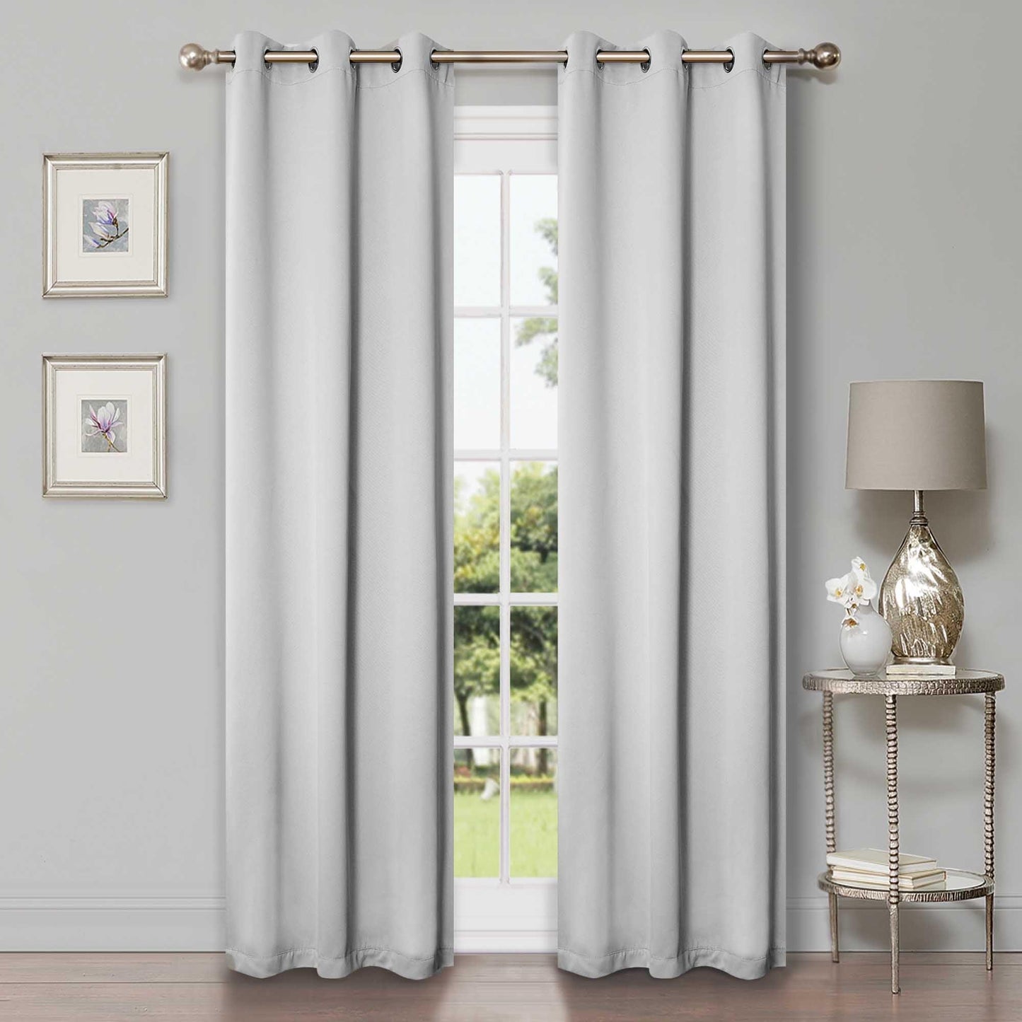 Solid Machine Washable Room Darkening Blackout Curtains. Set of 2