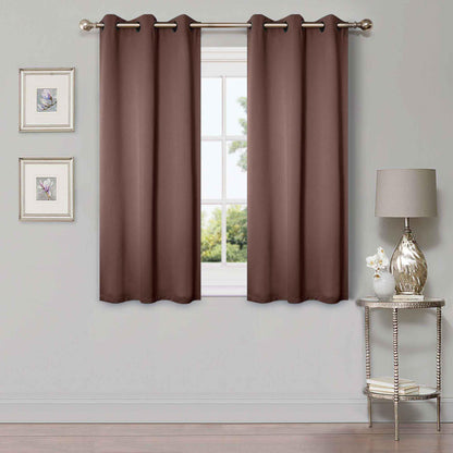 Solid Machine Washable Room Darkening Blackout Curtains. Set of 2